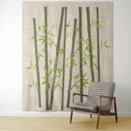 Natural Linen Kijk Bamboo Plant Wandkleed