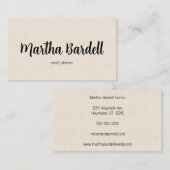 Natural Linen Texture Visitekaartje (Voorkant / Achterkant)