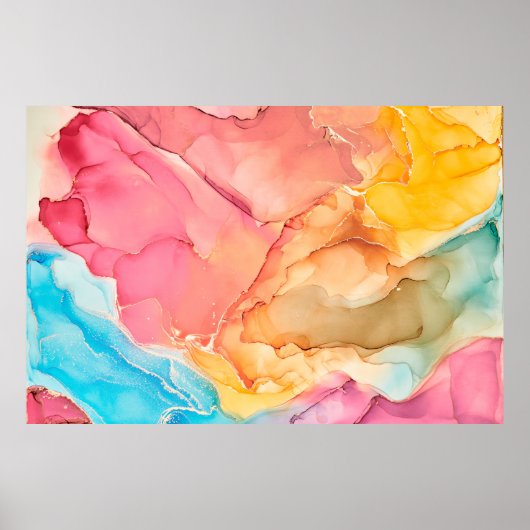 Natural luxury abstract fluid art painting in alco poster (Voorkant)