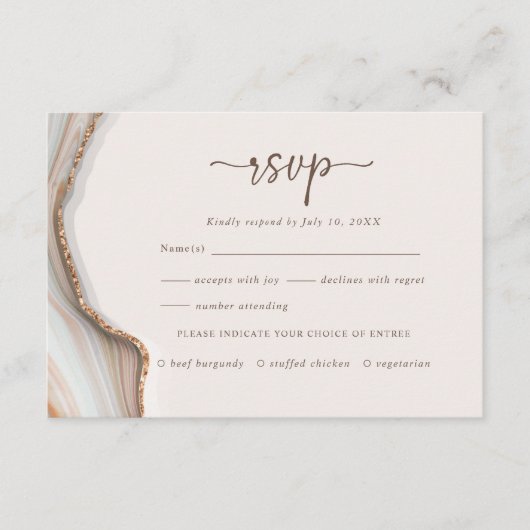 Natural Marble Agate RSVP Enclosure Kaart (Voorkant)