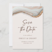 Natural Marble Agate Save the Date Invitation Kaart (Voorkant)