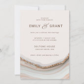 Natural Marble Agate Wedding Kaart (Voorkant)