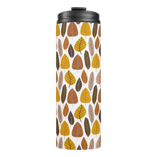Natural neutral colors leaves seamless pattern vec thermosbeker (Voorkant)