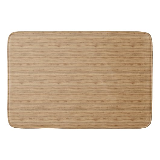 Natural Oak Wood Plank Texture with Warm Tones Badmat (Voorkant)