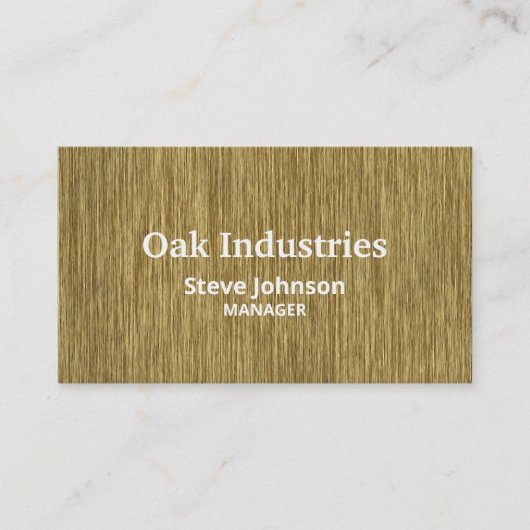 Natural Oak Woodgrain Look Professioneel Visitekaartje (Voorkant)