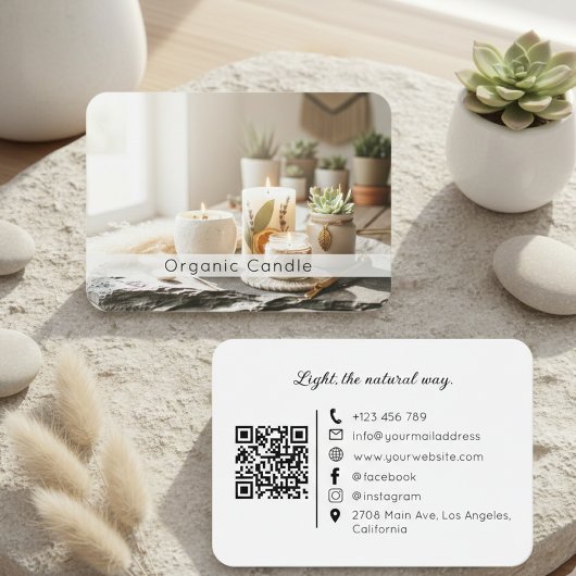 Natural Organic Handmade Candle QR Code Visitekaartje