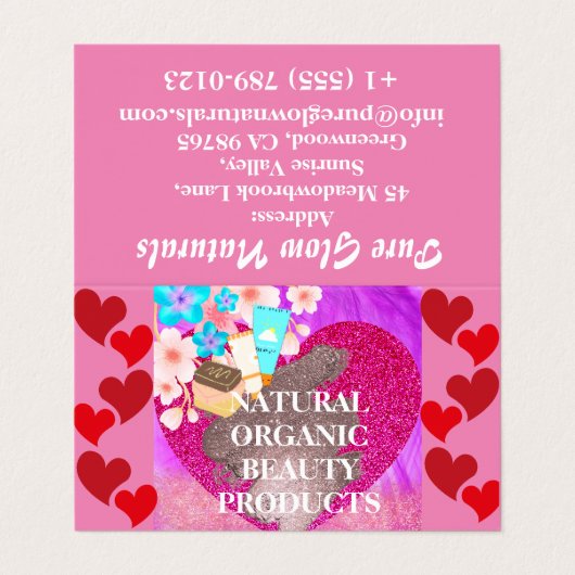 Natural Organic Skin & Hair Folded Visitekaartje (Buitenkant ongevouwen)