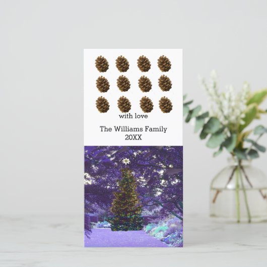 Natural Pine Cones-fotokaart Feestdagenkaart (Staand voorkant)