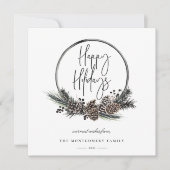 Natural Pine Hoop Wreath Holiday Card (Voorkant)