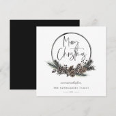Natural Pine Hoop Wreath Holiday Card (Voorkant / Achterkant)