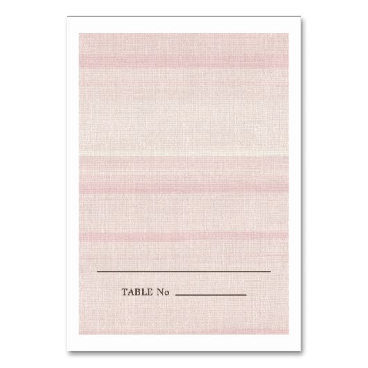 Natural Pink Stripes Burlap Texding Wedding Kaart (Voorkant)