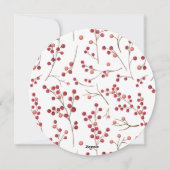 Natural Red Berry Flat Round Photo Holiday Kaart (Achterkant)