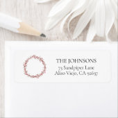 Natural Red Berry WreatReturn Address Label (Insitu)