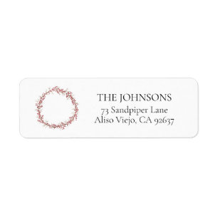 Natural Red Berry WreatReturn Address Label