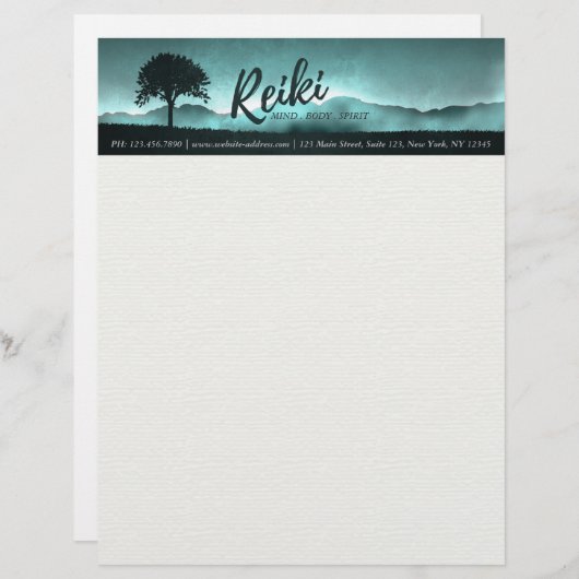 Natural Reiki Master en Yoga Mediation instructeur Custom Briefhoofd (Voorkant / Achterkant)