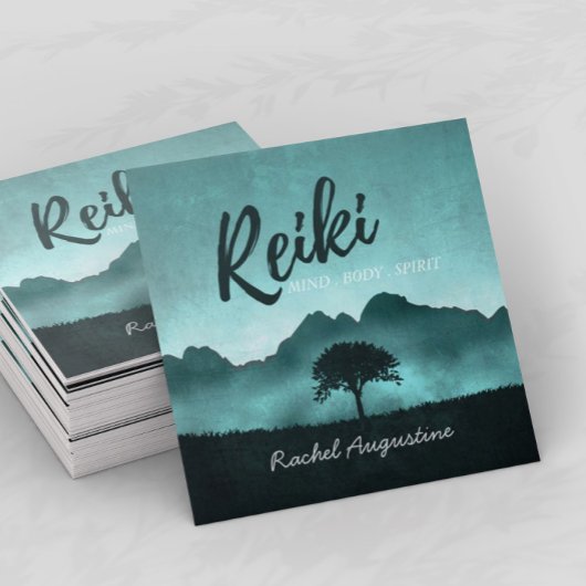 Natural Reiki Master en Yoga Mediation instructeur Vierkante Visitekaartje