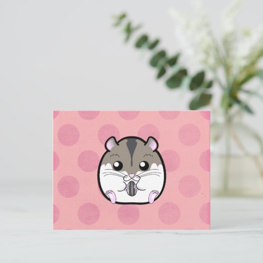 Natural Russian Dwarf Hamster Briefkaart (Staand voorkant)