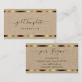 Natural Rustic Gold Decor Handlettering Visitekaartje (Voorkant / Achterkant)