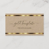 Natural Rustic Gold Decor Handlettering Visitekaartje (Voorkant)