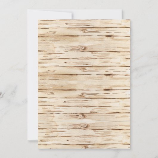 Natural Rustic Pine Greenery & Red Berries Wedding Kaart (Achterkant)