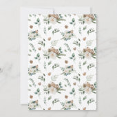 Natural Rustic Pine Greenery White Floral Wedding Kaart (Achterkant)