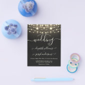 Natural Rustic Wood & Black White Lights bruiloft Flyer (Enkel)