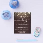 Natural Rustic Wood & Black White Lights bruiloft Flyer (Enkel)