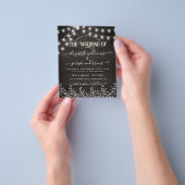 Natural Rustic Wood & Floral White Lights bruiloft Flyer (Hand)