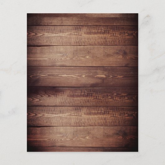 Natural Rustic Wood & White Lights String bruiloft Flyer (Achterkant)