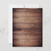 Natural Rustic Wood & White Lights String bruiloft Kaart (Achterkant)