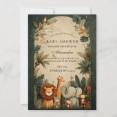 Natural Safari Leaves Baby Shower Kaart (Voorkant)