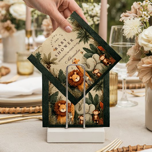 Natural Safari Leaves Baby Shower Servet