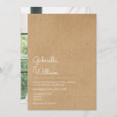 Natural Script Rustic Kraft Photo Wedding Kaart (Voorkant / Achterkant)