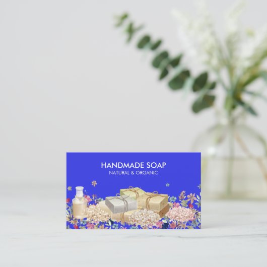 Natural Soaps navy Visitekaartje (Staand voorkant)