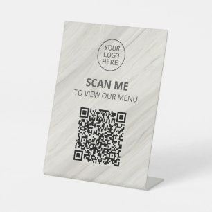 Natural Spa-scanmenu QR-code Reclamebord Met Voetstuk