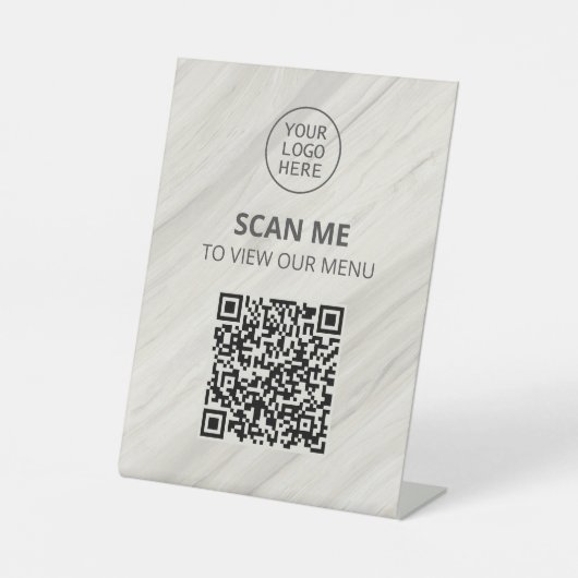 Natural Spa-scanmenu QR-code Reclamebord Met Voetstuk (Voorkant)