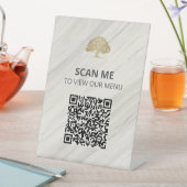Natural Spa-scanmenu QR-code Reclamebord Met Voetstuk (Insitu)