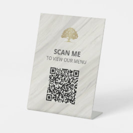 Natural Spa-scanmenu QR-code Reclamebord Met Voetstuk