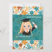 Natural Steel Blue Overlay Wildflower Afstuderen Kaart (Achterkant)