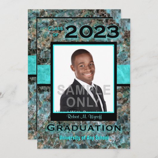 Natural Stone 2023 Afstuderen Photo Invitation Kaart (Voorkant / Achterkant)