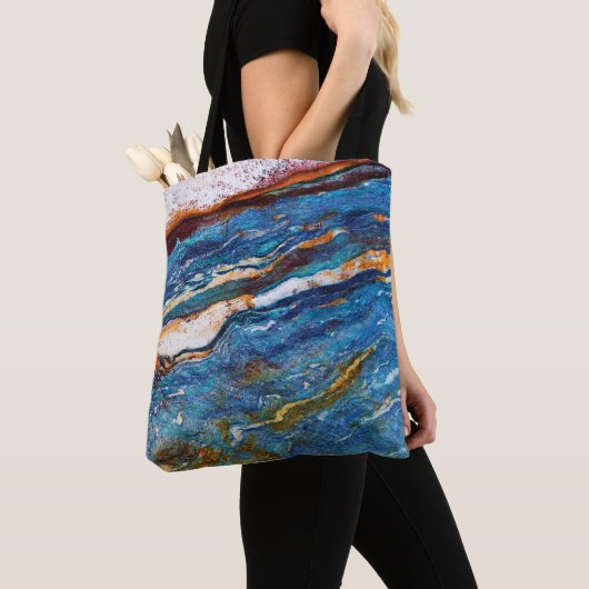 Natural Stone Pattern All-Over-Print Canvas tas (Dichtbij)