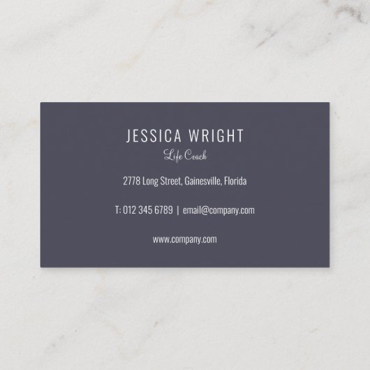 Natural Stone Pebble Heart Rustic Visitekaartje (Achterkant)