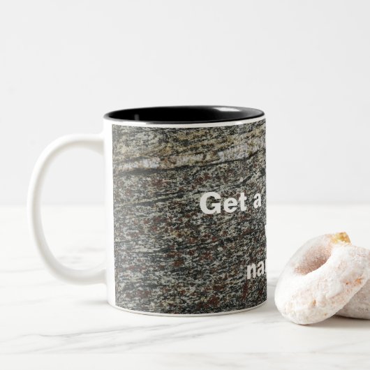 Natural Stone textured Photo mok |Mok met twee ton (Met donut)
