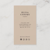 Natural Texture Earth Tone Minimalist Consultant Visitekaartje (Achterkant)