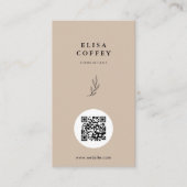 Natural Texture Earth Tone Minimalist Consultant Visitekaartje (Voorkant)