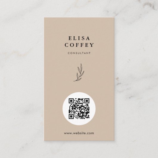 Natural Texture Earth Tone Minimalist Consultant Visitekaartje (Voorkant)