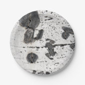 Natural Texture White Quaking Aspen Bark Photo Papieren Bordje (Voorkant)