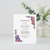 Natural Traditional Folk Birds and Flowers Wedding Informatiekaartje (Staand voorkant)