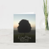 Natural Tree at Sunrise Funeral Memorial Sympathy Bedankkaart (Voorkant)