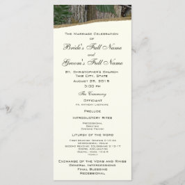 Natural Tree en Leave Camo Wedding Programma Programmakaart